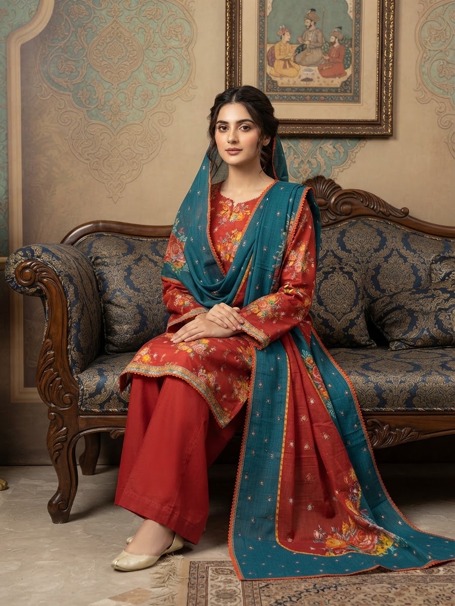 Khaddar 3PC Stitched