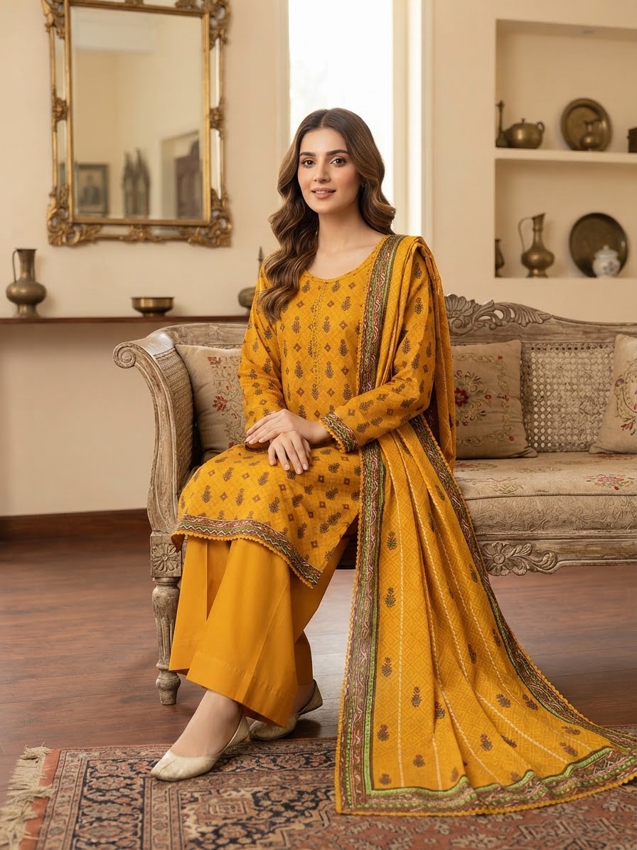 Khaddar 3PC Stitched