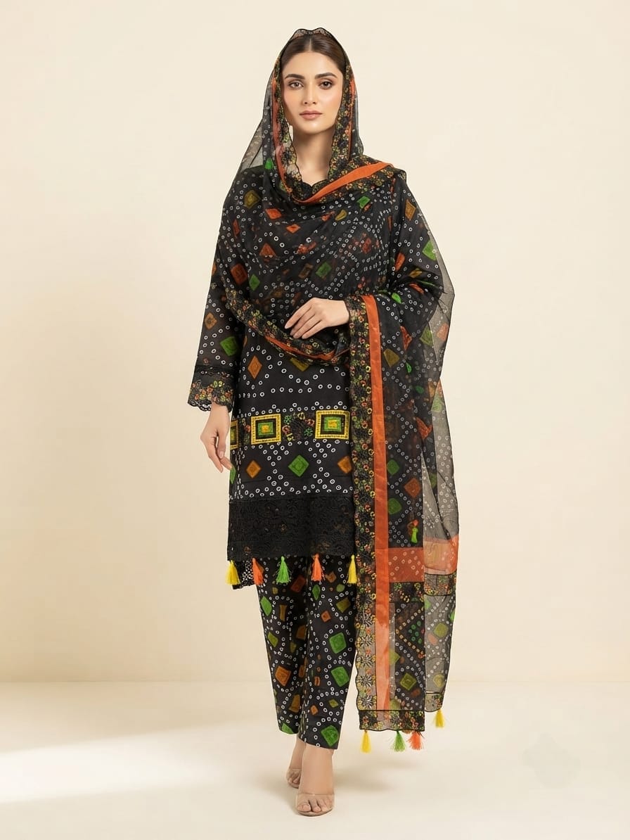 Lawn Chikankari Stitched