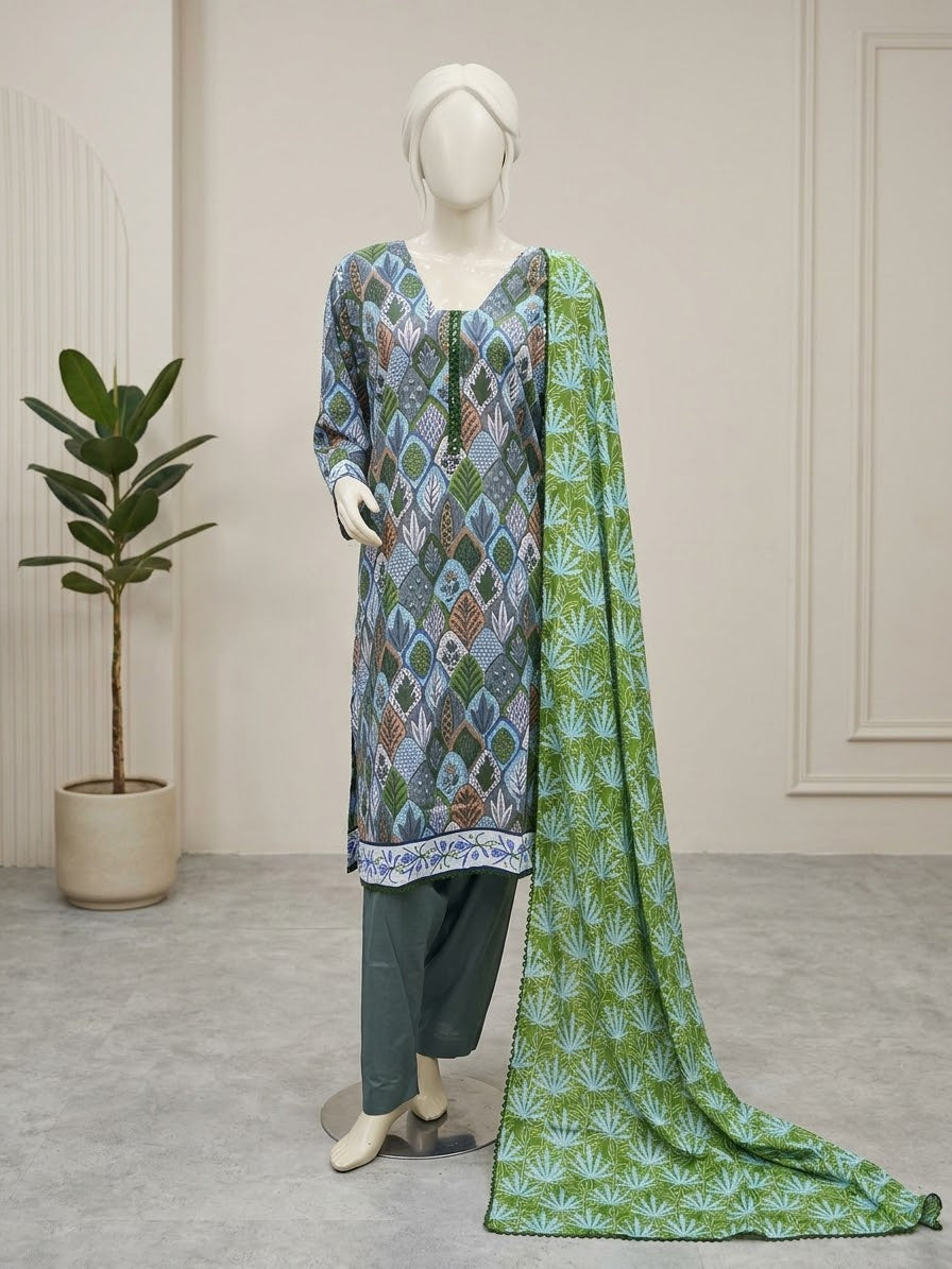 Linen 3-Piece Printed
