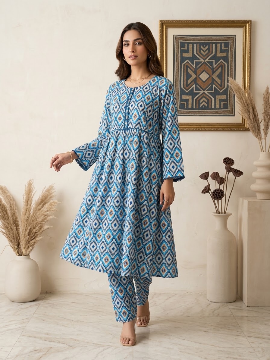 Linen Stitched Frock