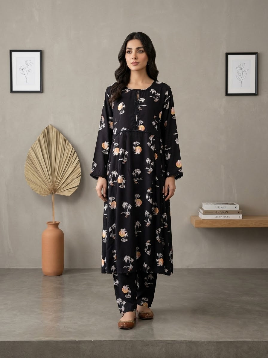 Linen Stitched Frock