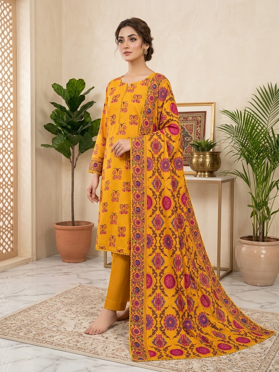 Linen 3-Piece Printed