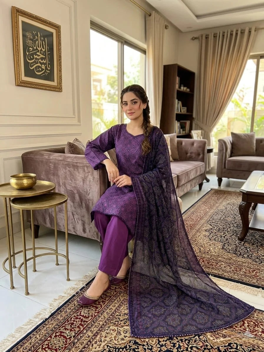 Lawn Printed Stitched