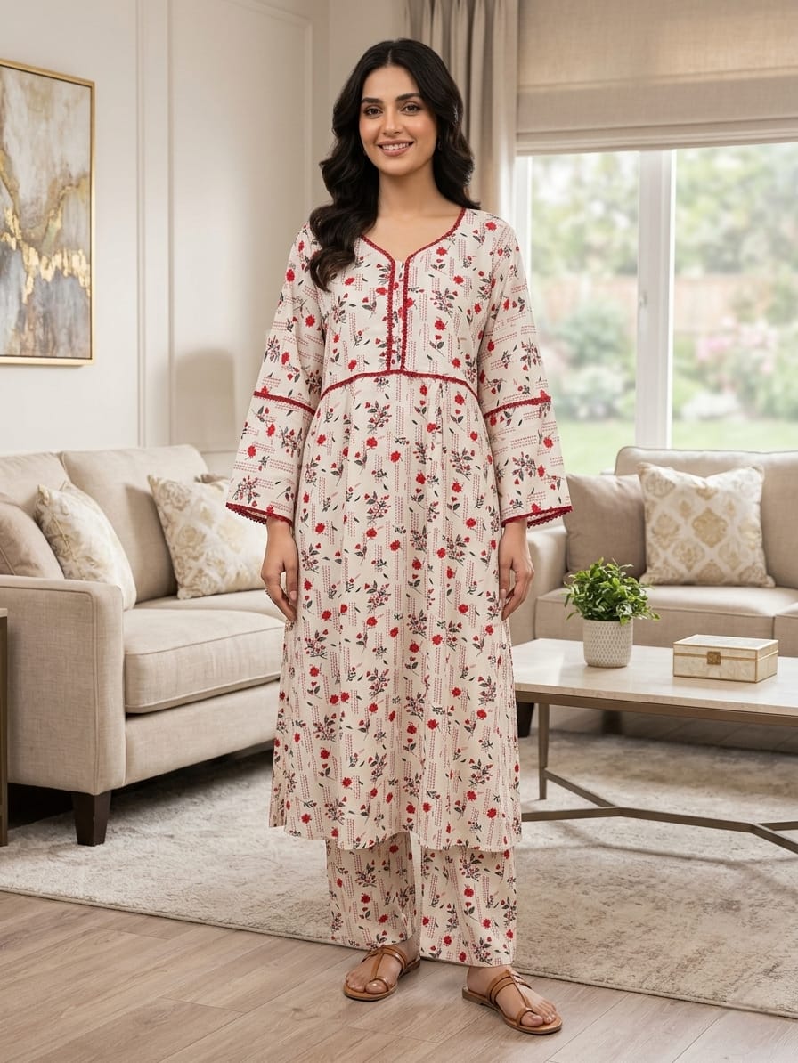 Linen Stitched Frock