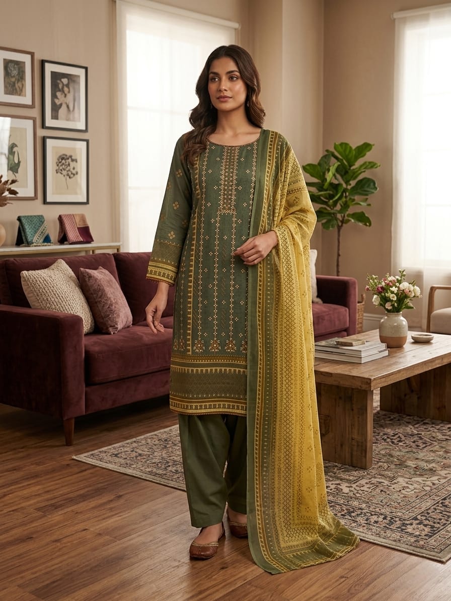 Lawn Chiffon Dupatta Stitched