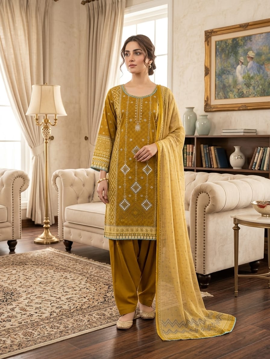 Lawn Chiffon Dupatta Stitched