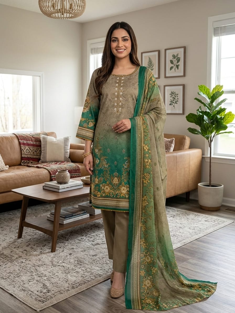 Lawn Chiffon Dupatta Stitched