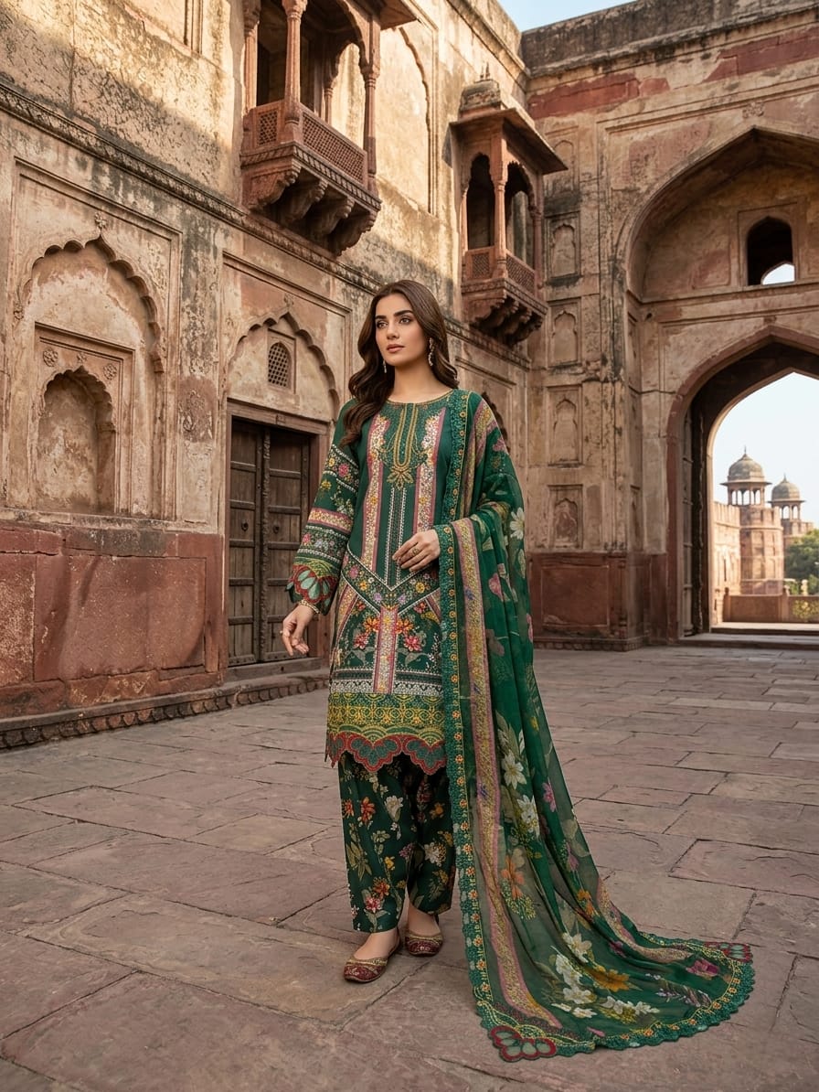 Lawn Chiffon Dupatta Stitched
