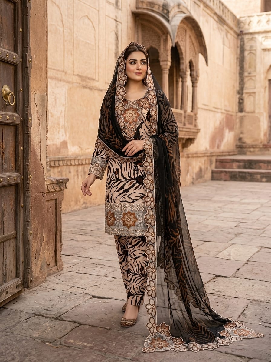 Lawn Chiffon Dupatta Stitched