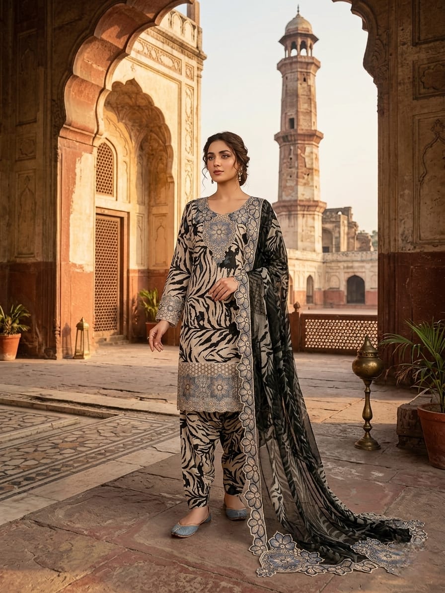 Lawn Chiffon Dupatta Stitched