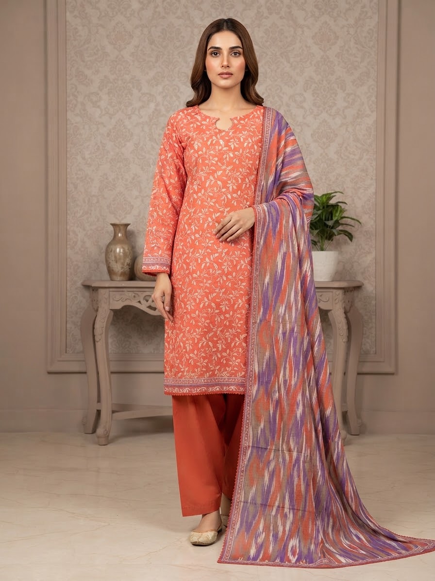 Khaddar 3PC Stitched