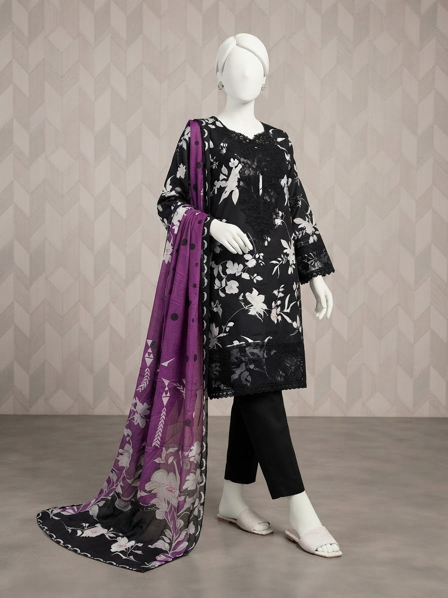 Lawn Chikankari Stitched