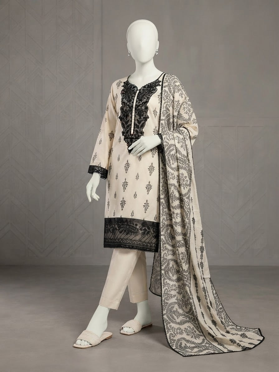 Lawn Chikankari Stitched