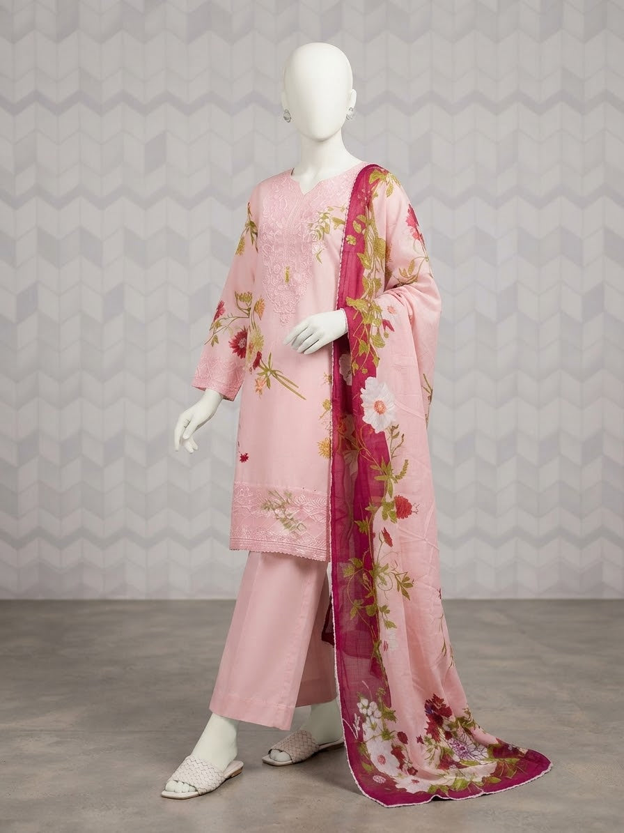 Lawn Chikankari Stitched
