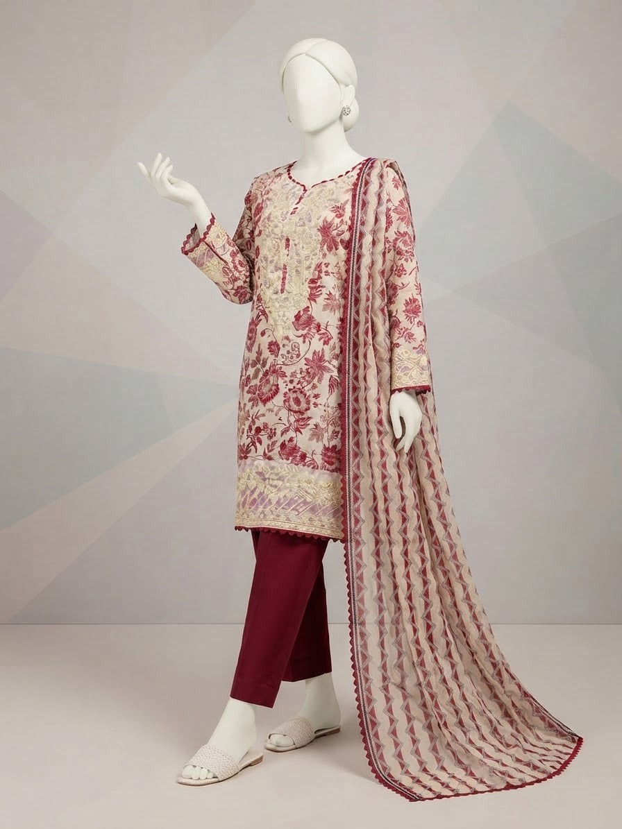 Lawn Chikankari Stitched