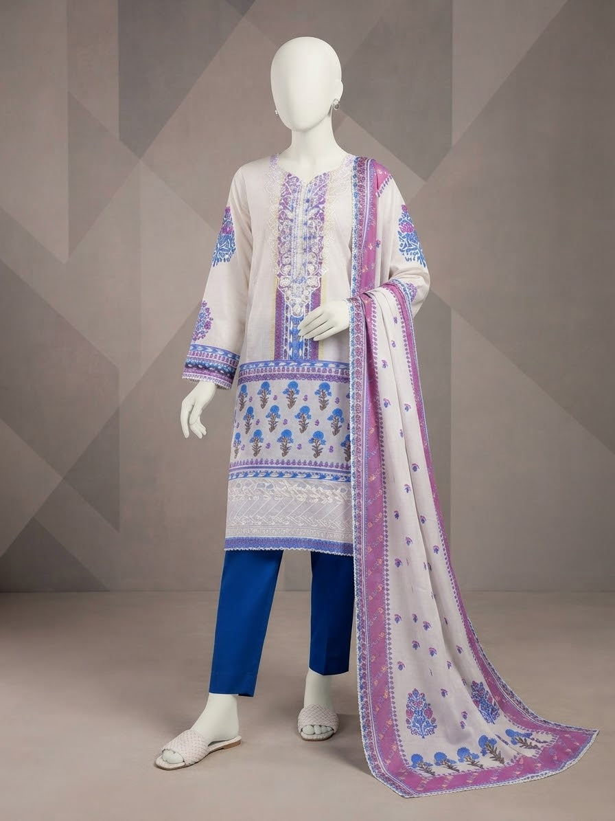 Lawn Chikankari Stitched
