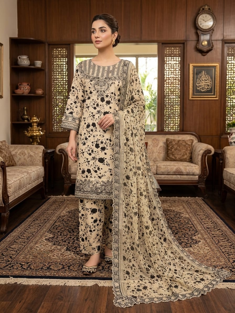 Lawn Chikankari Stitched