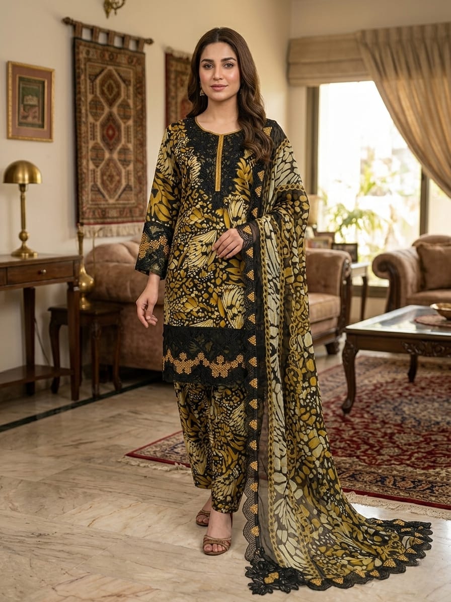 Lawn Chikankari Stitched