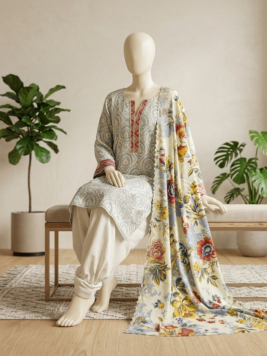 Linen Chikankari 3PC