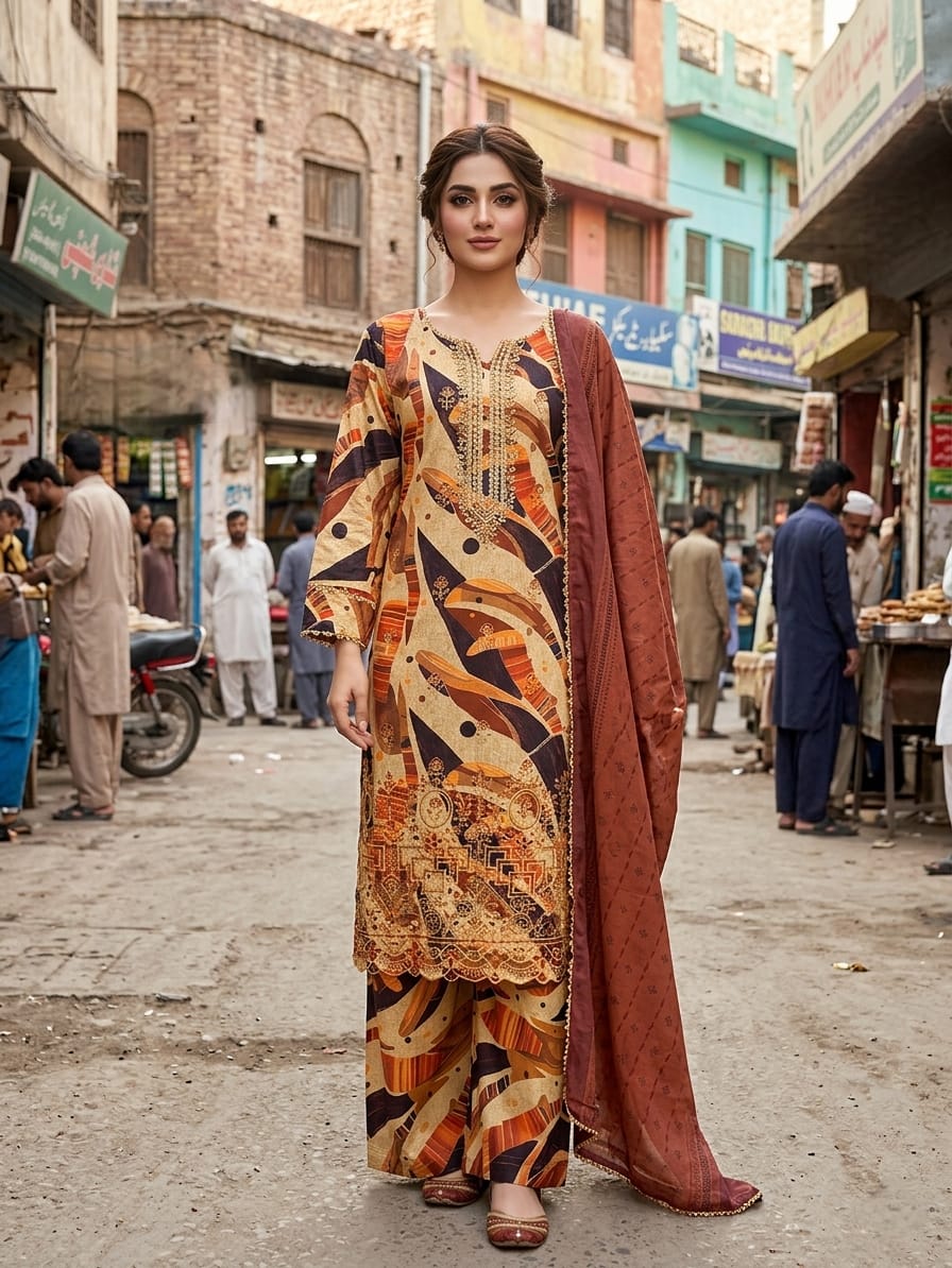 Lawn Chikenkari Cutwork Daman