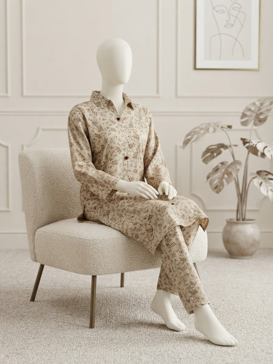 Linen Printed 2PC Length 48