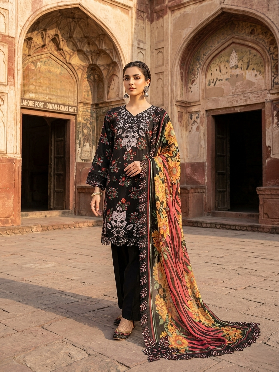 Lawn Chiffon Dupatta Stitched