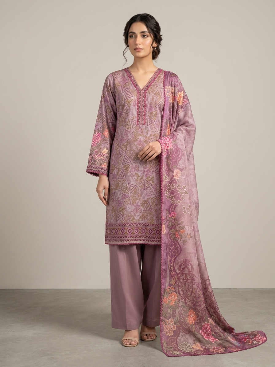 Lawn Printed Stitched