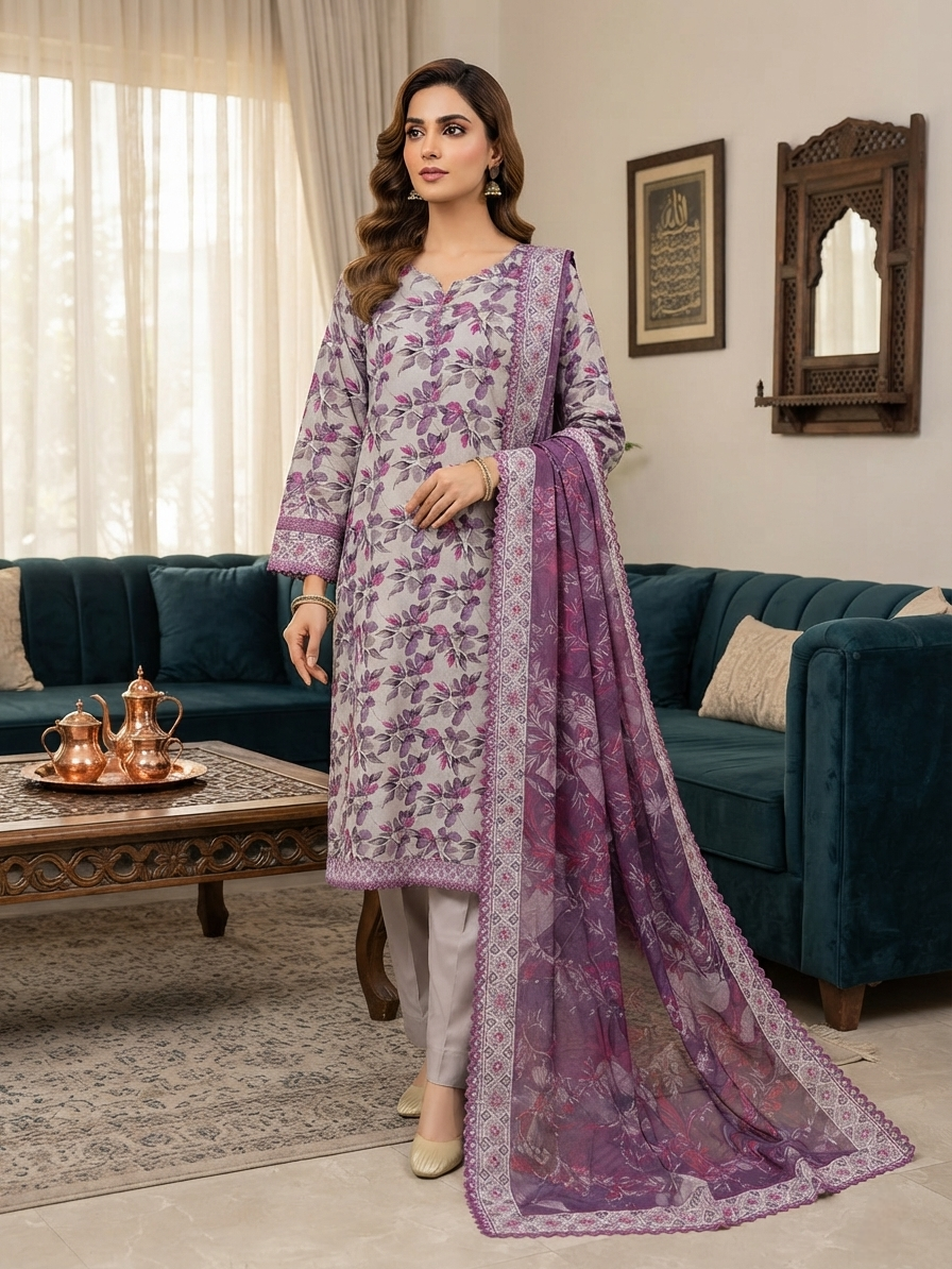 Linen 3-Piece Printed