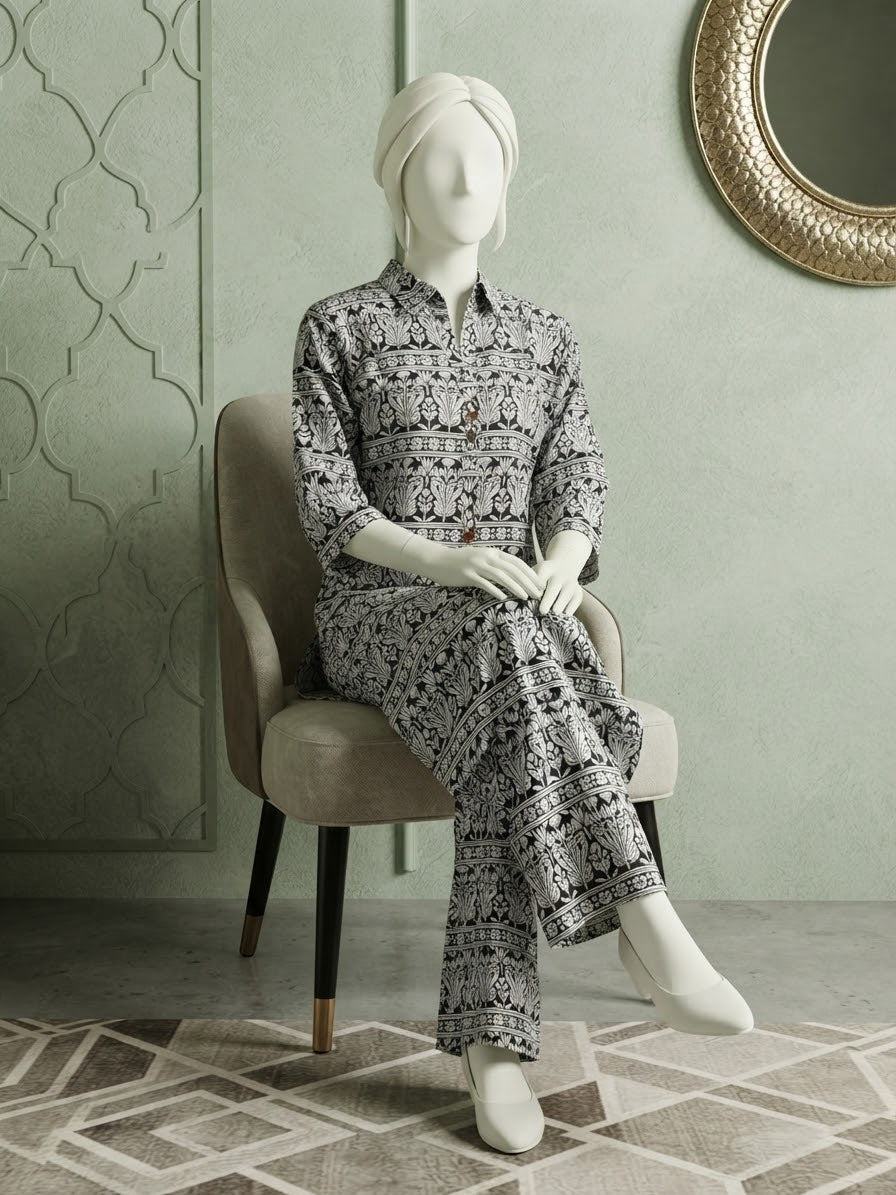 Linen Printed 2PC Length 48
