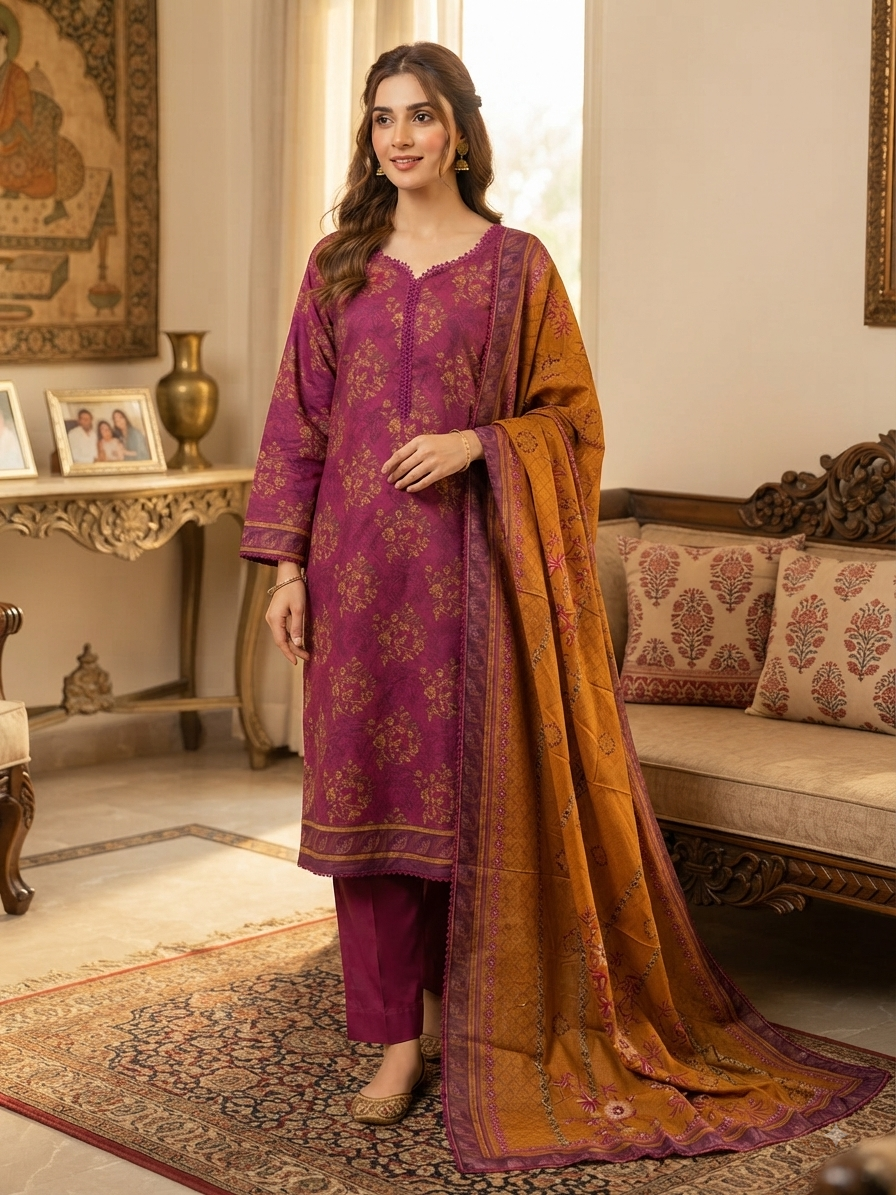 Linen 3-Piece Printed
