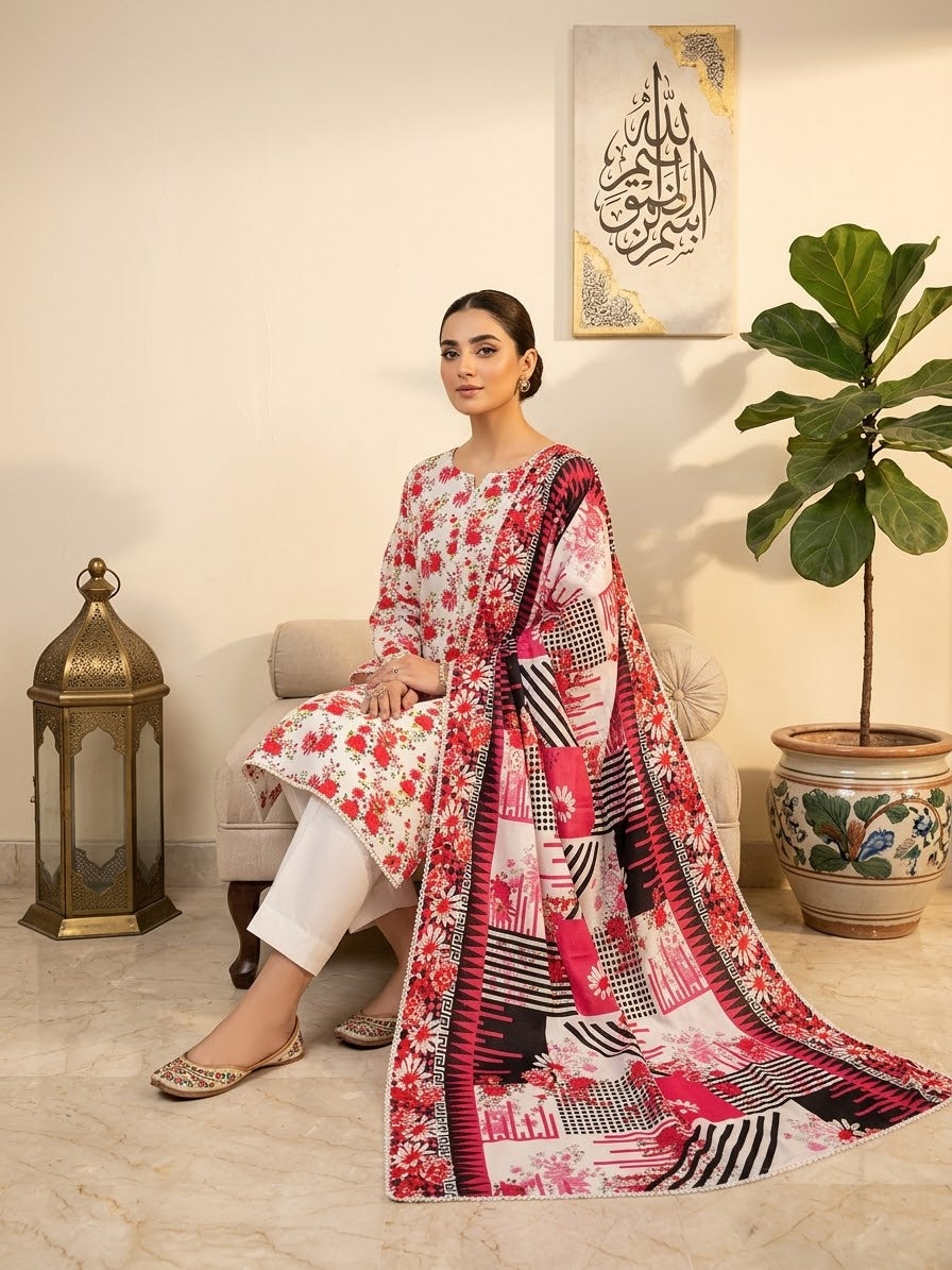 Linen 3-Piece Printed