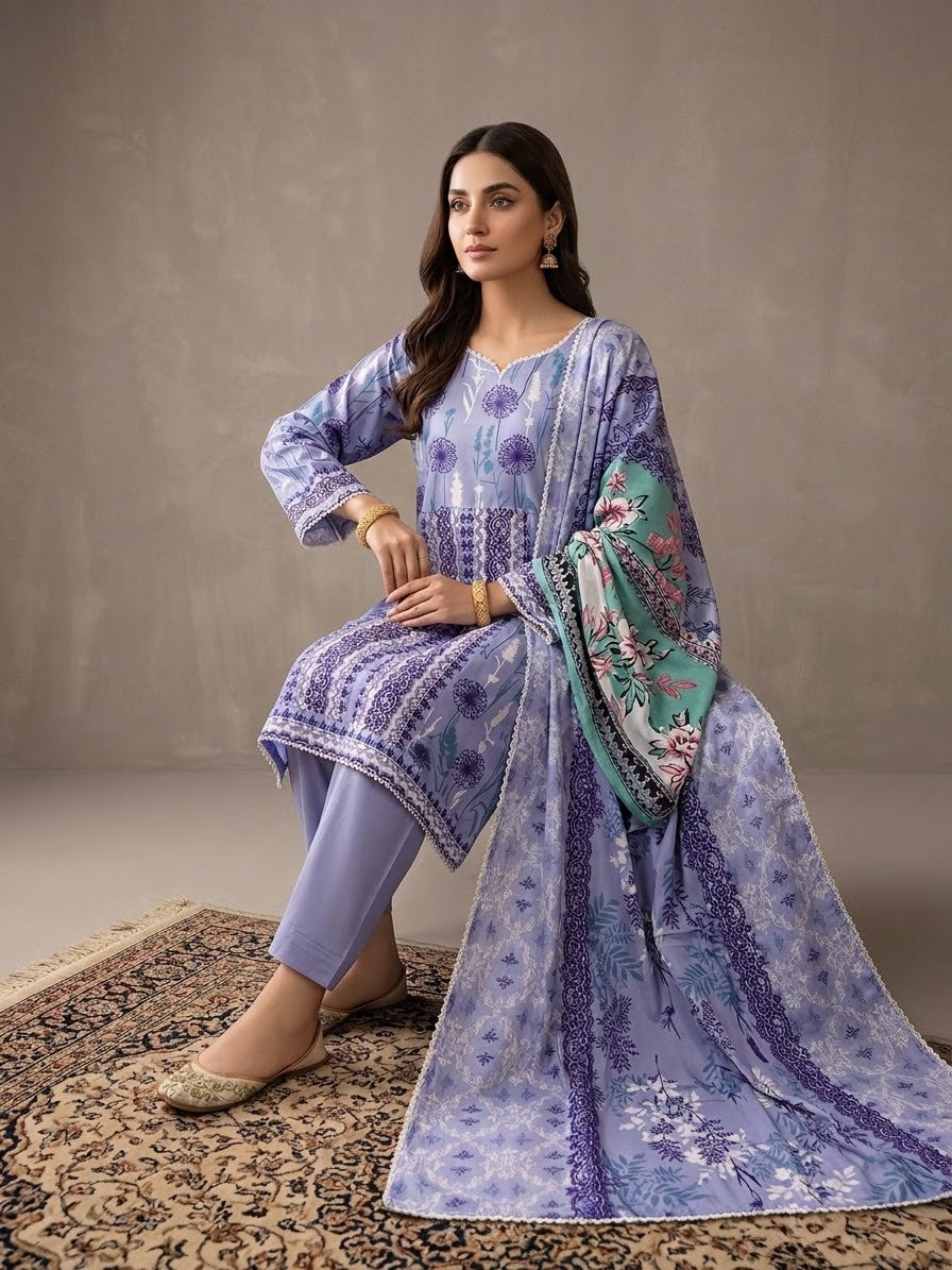 Linen 3-Piece Printed