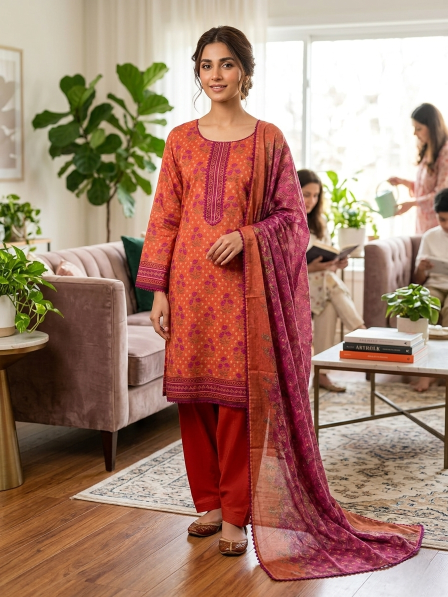 Lawn Printed Stitched