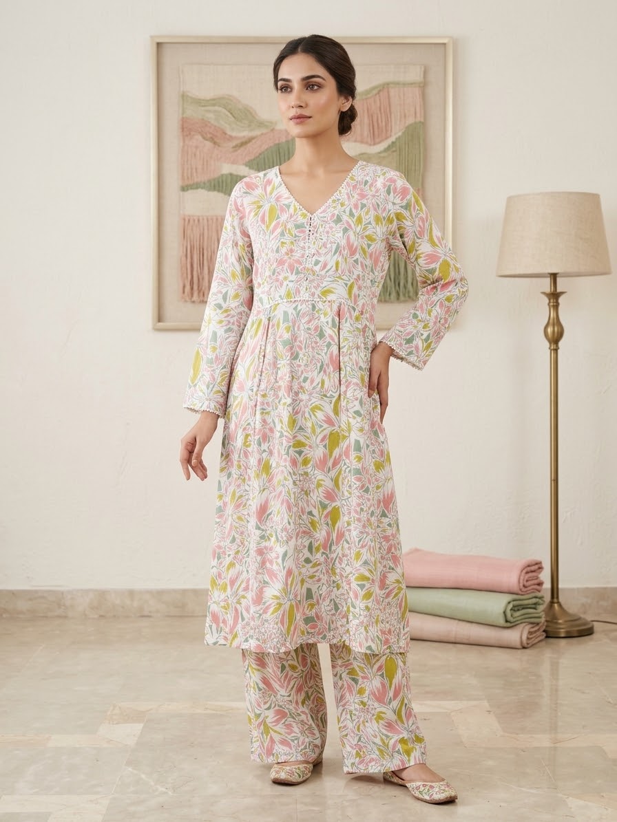 Linen Stitched Frock