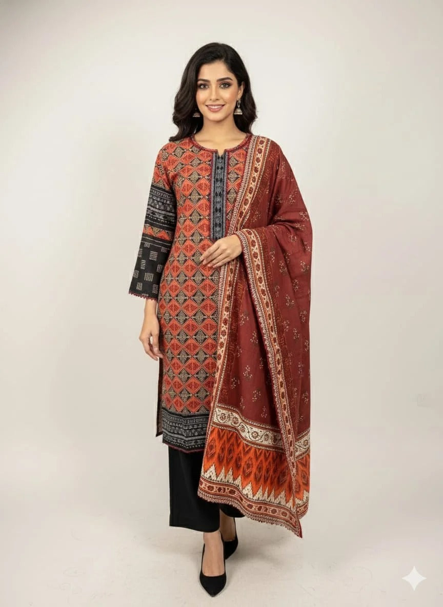 Lawn Printed Stitched