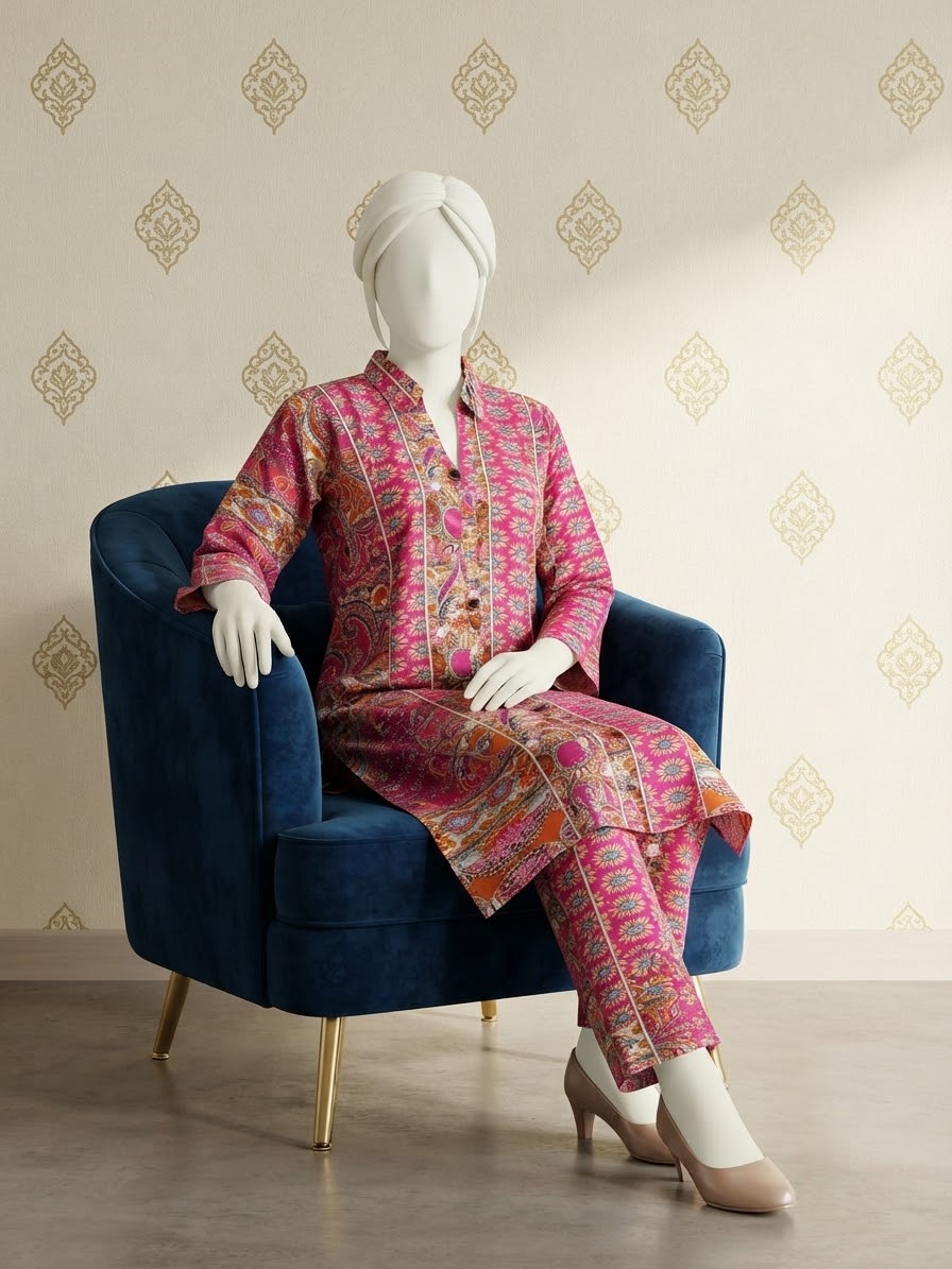 Linen Printed 2PC Length 48