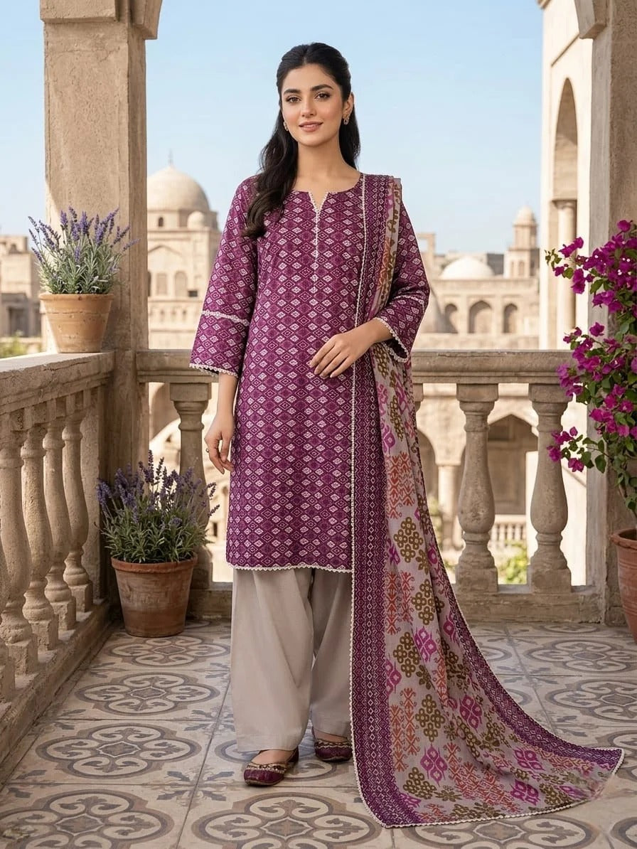 Lawn Printed Stitched