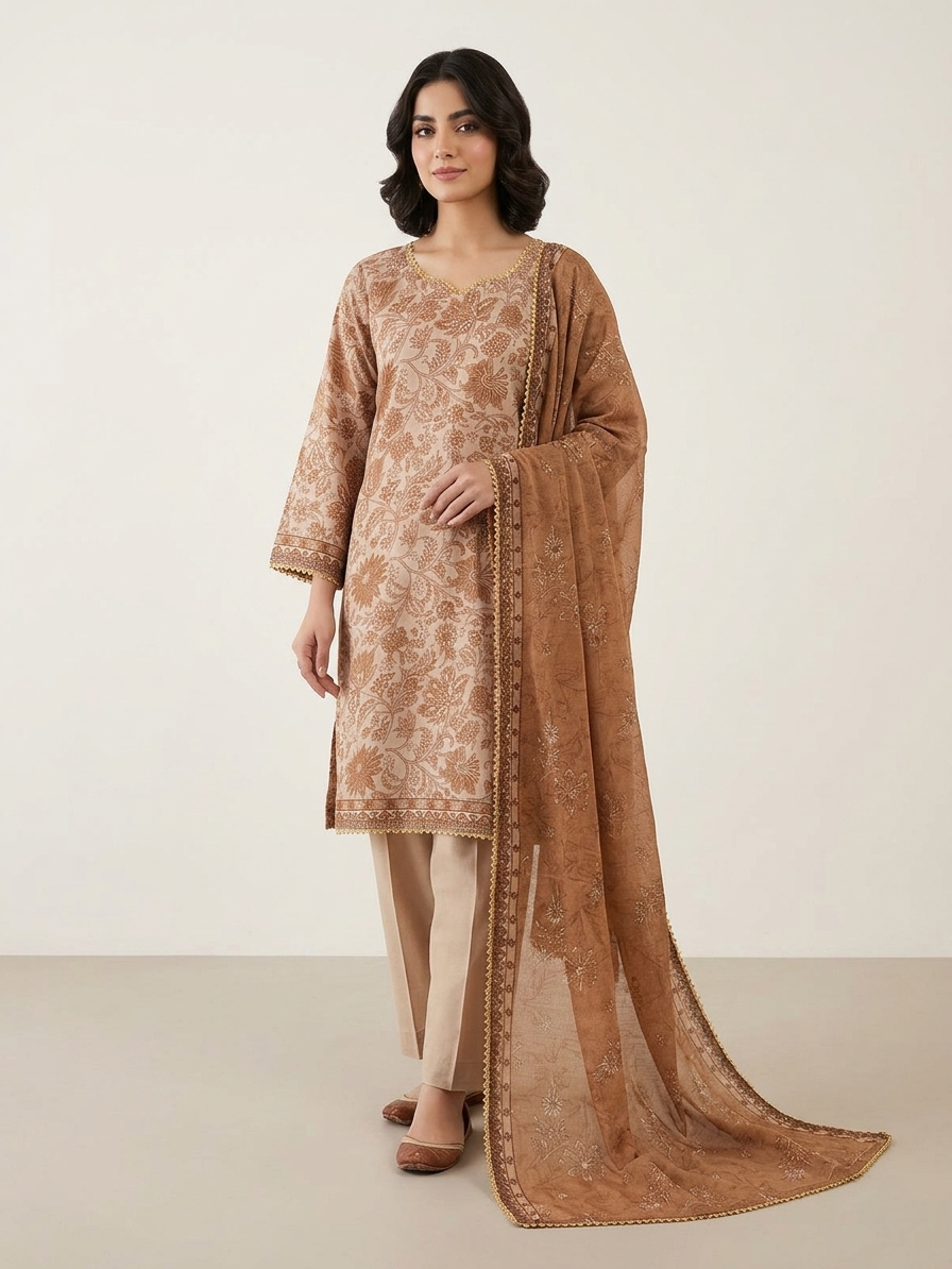 Lawn Printed Stitched