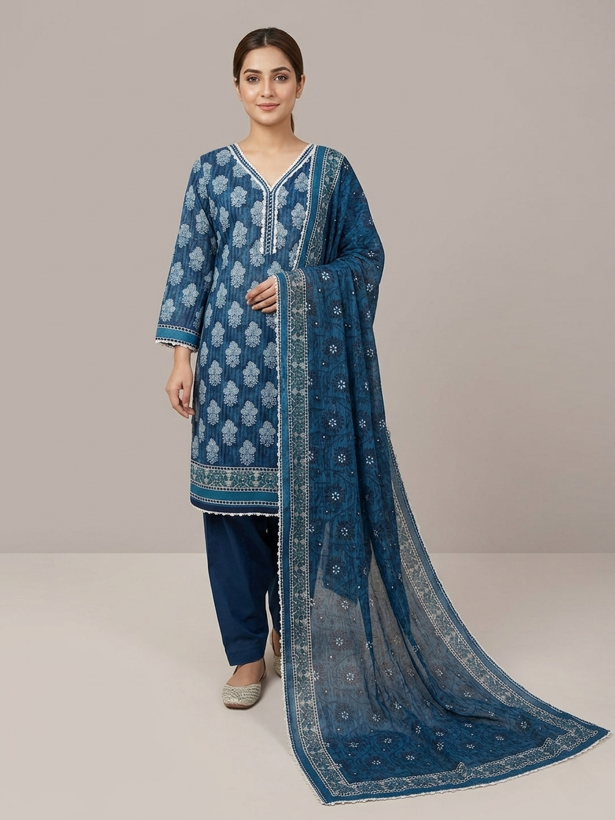Lawn Printed Stitched