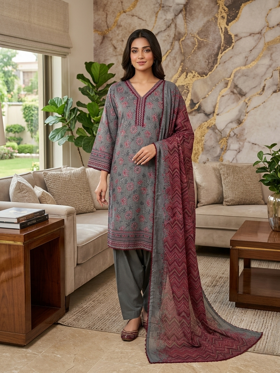 Lawn Printed Stitched