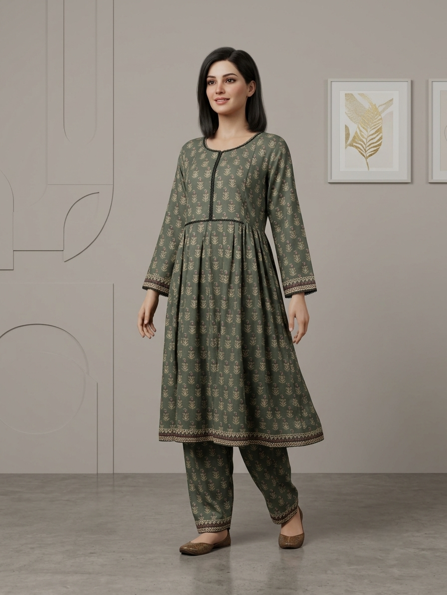 Lawn Stitched Frock