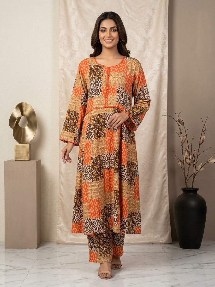 Linen Stitched Frock