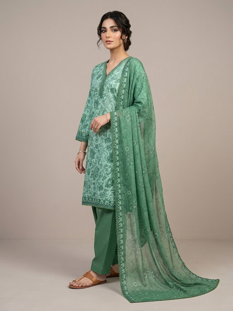 Lawn Printed Stitched