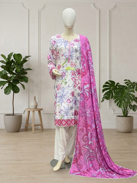 Linen 3-Piece Printed