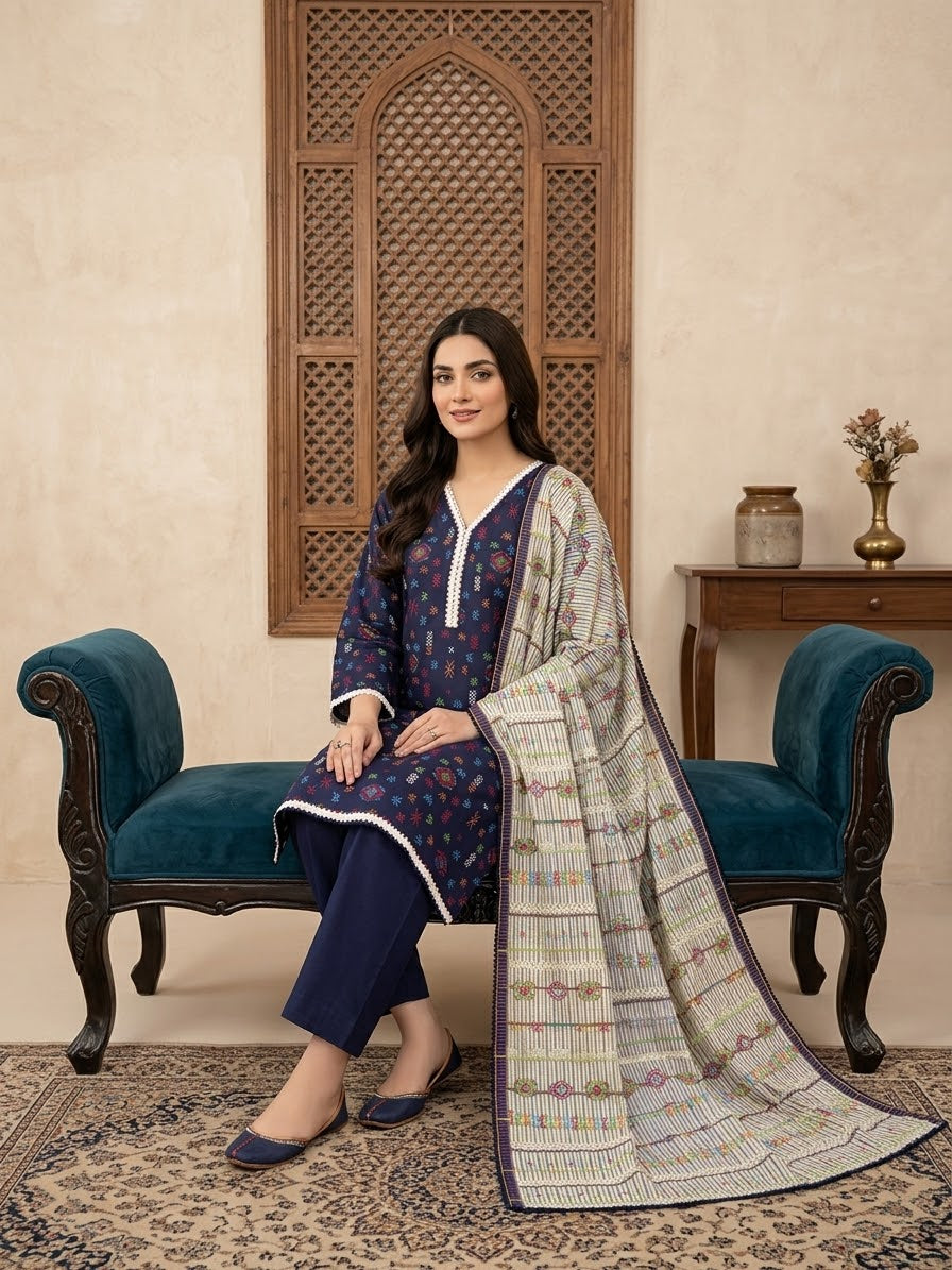 Linen 3-Piece Printed