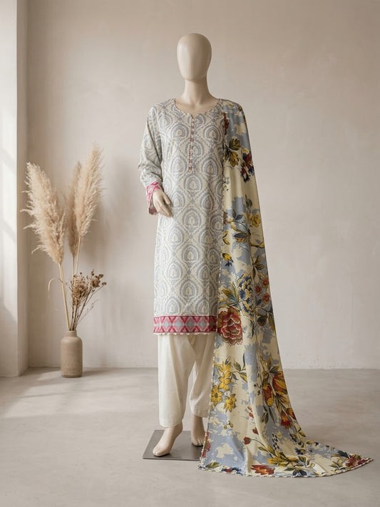 Linen 3-Piece Printed