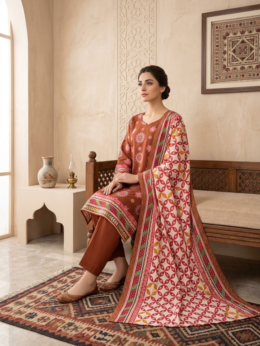 Linen 3-Piece Printed