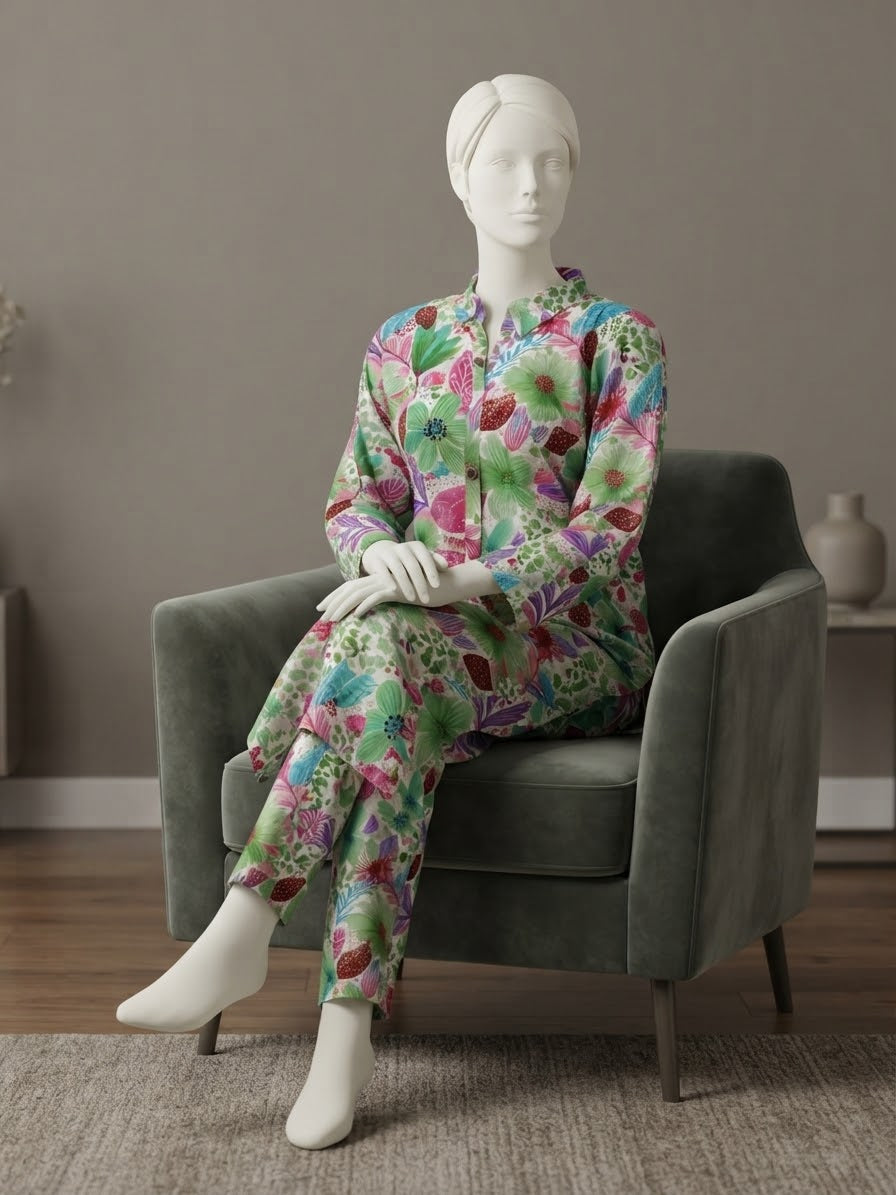 Linen Printed 2PC Length 48