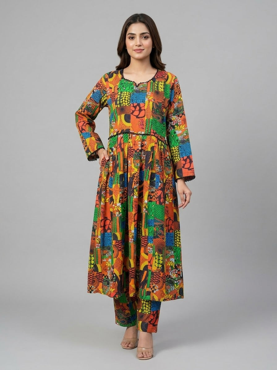 Lawn Stitched Frock